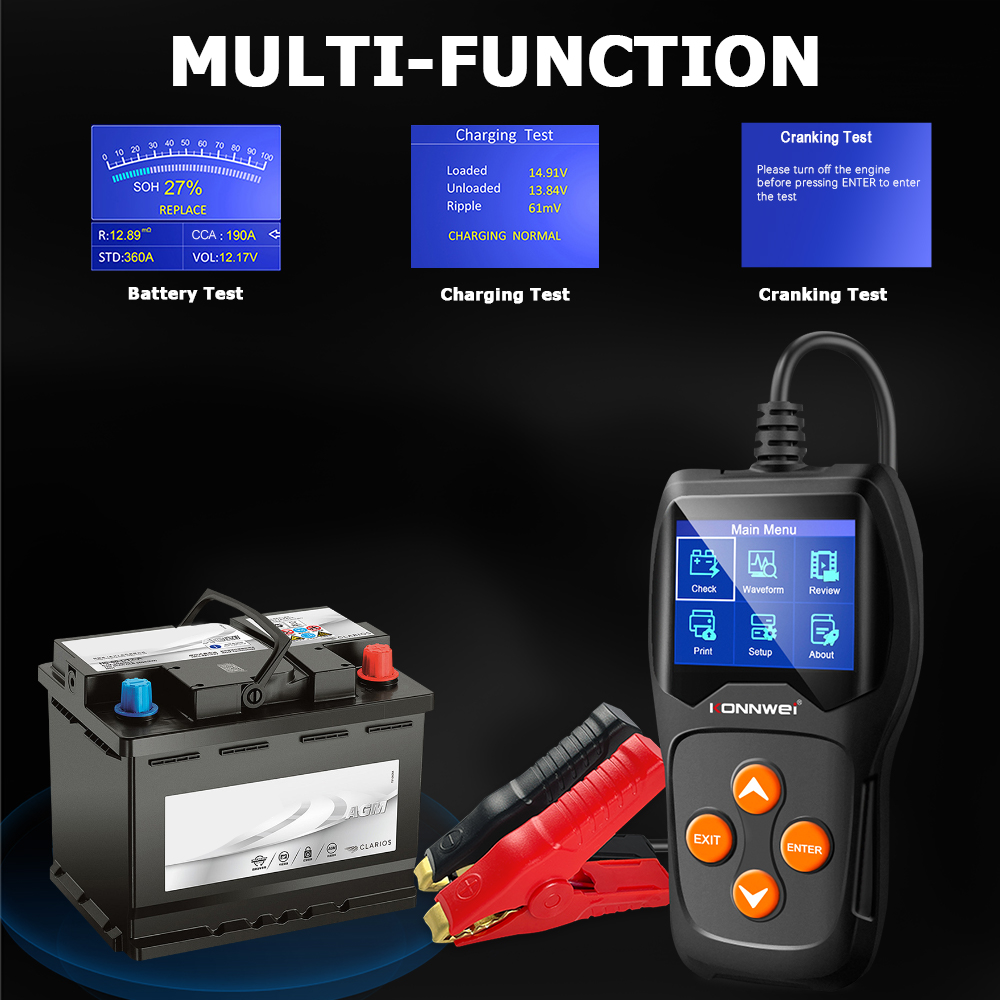 KONNWEI KW600 전문가용 자동차 배터리 테스터 - Battery Monitor Coulometer 리뷰 및 가격